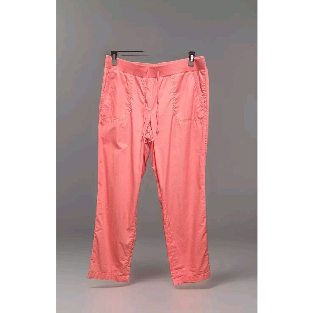 Talbot Comfort Pants Pull On 12 Elastic Waist Lightweight Cotton Pockets peach